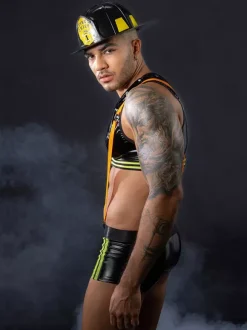 Men's Sexy Costumes Firefigter Rave Club Tops And Pants