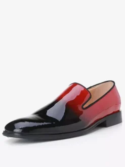 Mens Slip On Loafer Ombre Square Toe Dress Shoes