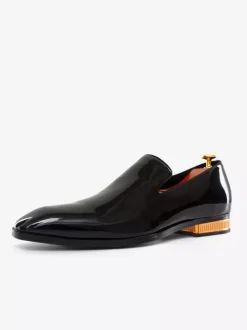 Mens Slip-On Loafer Pointed toe low heels patent Shoes