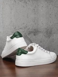 Mens Sneakers Comfy Cowhide Round Toe Lace UP Shoes