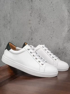 Mens Sneakers Comfy Cowhide Round Toe Lace UP Shoes
