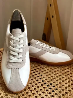 Mens Sneakers Cozy Cowhide Round Toe Color Block Basket Sport Shoes