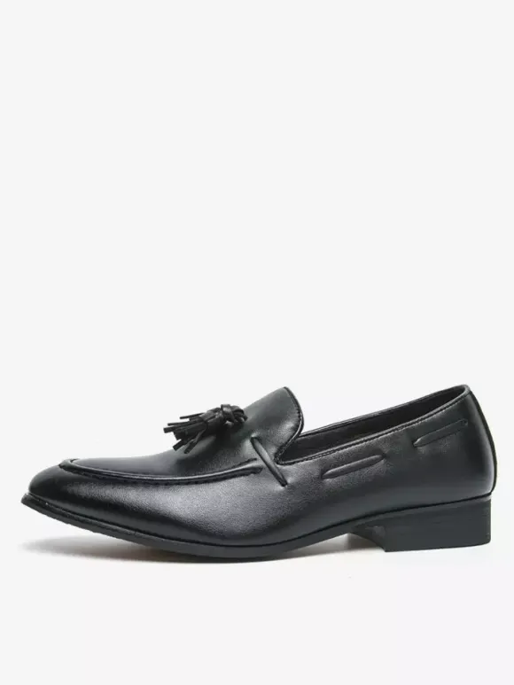 Men's Tassel Loafer Shoes Round Toe Slip On Comfy Loafer Shoes For Wedding Prom