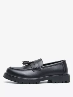 Mens Tassel Loafers Platform Plus Size Grid Slip-On PU Loafer Shoes For Wedding Prom