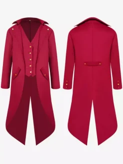 Mens Victorian Medieval Jacket Tailcoat Vintage Costume Tuxedo Renaissance Carnival Coats