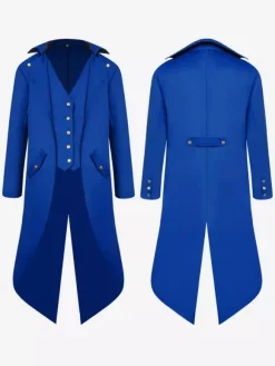Mens Victorian Medieval Jacket Tailcoat Vintage Costume Tuxedo Renaissance Carnival Coats