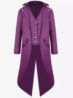 Mens Victorian Medieval Jacket Tailcoat Vintage Costume Tuxedo Renaissance Carnival Coats