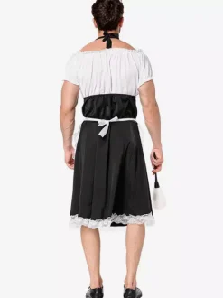 Men's White French Maid Costumes Funny Dress Polyester Holidays Carnival Costumes