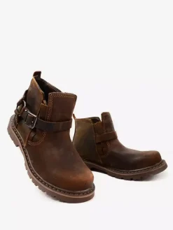 Men's Work Boots Chelsea Boots Cowhide Classic Coffee Brown Ankle Short Boots