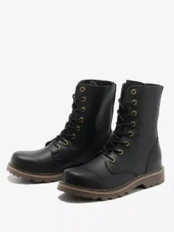 Men's Work Boots Cowhide Casual Tan lace Up Mid Calf Boots