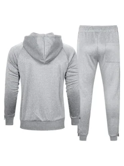 Men's Activewear 2-Piece Long Sleeves Hooded Deep Gray