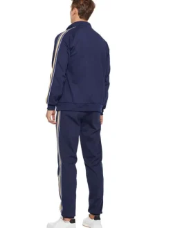 Men's Activewear 2-Piece Printed Long Sleeves Portrait Neck White