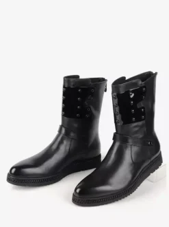 Men's Ankle Boots Shoes Work Boots Cowhide Chic Black