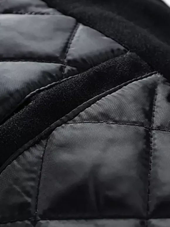 Men's Baseball Jacket Color Block Cotton Padded Plus Size Jacket