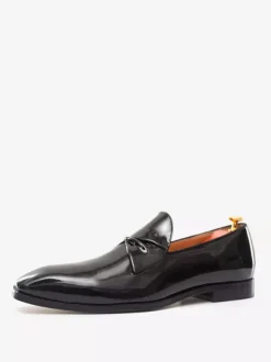 Mens Belgian Loafer Shoes Black Glossy Patent Leather Prom Party Wedding Groom Shoes