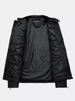 Men's Biker Jacket Casual Long Sleeve Zip Cotton Diamond Pattern Jacket