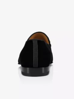 Men's Black Loafers Suede Leather Square Toe Slip-On Prom Wedding Shoes