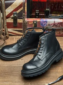 Men's Boots Chelsea Boots Black Round Toe