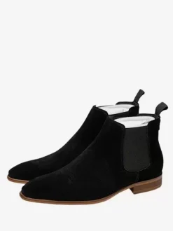 Men's Boots Chelsea Boots Khaki Cowhide Round Toe Ankle Short Boots