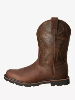 Men's Boots Cowboy Boots Chocolate Round Toe Mid Calf Boots