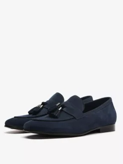 Men's Brown Loafers Tassel Round Toe Micro Suede Loafer Shoes