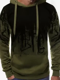 Men's Casual Red and Black Sweatshirt Long-Sleeved Hoodie and Pants