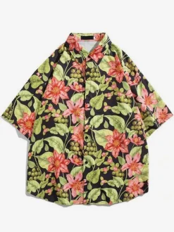 Men's Casual Shirt Chic Printed Green Men's Shirts