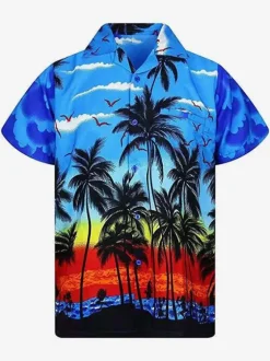Men's Casual Shirt Comfy Printed Blue Men's Shirts
