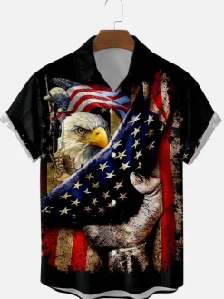 Men's Casual Shirt Turndown Collar Casual Cuffed Printed Nude Men's Shirts