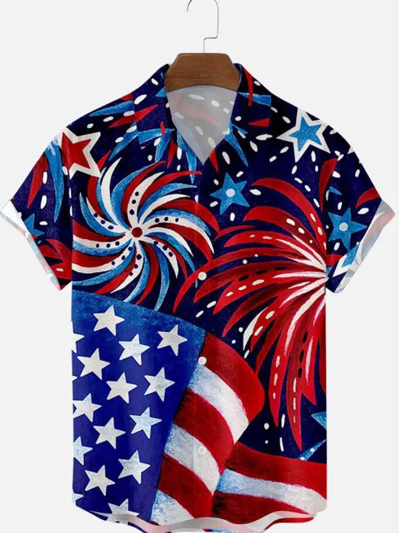 Men's Casual Shirt Turndown Collar Casual Cuffed Printed Nude Men's Shirts