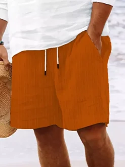 Men's Casual Shorts Drawstring Waist Lightweight Summer Beach Shorts