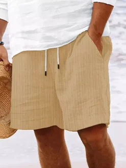 Men's Casual Shorts Drawstring Waist Lightweight Summer Beach Shorts