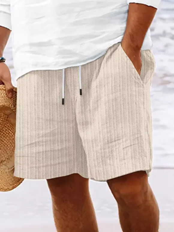 Men's Casual Shorts Drawstring Waist Lightweight Summer Beach Shorts