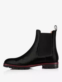 Men's Chelsea Boots Black Round Toe Central Stitching Lug Sole Ankle Prom Boots