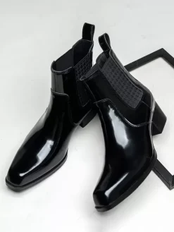 Men's Chelsea Boots Cowhide Chic Black Ankle Short Boots