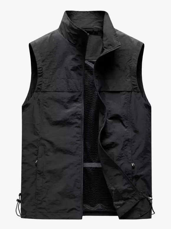 Men's Classic Outdoor Fishing Vest Waterproof Breathable Multi Pockets Casual Vest