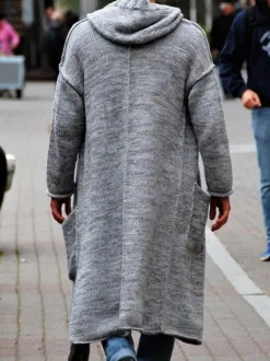 Men's Clothing Cardigan For Men Men's Sweaters Men's Cardigans Chic Long Sleeves Gray Gray Comfy