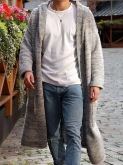 Men's Clothing Cardigan For Men Men's Sweaters Men's Cardigans Chic Long Sleeves Gray Gray Comfy