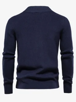 Men's Clothing Cardigan For Men Men's Sweaters Men's Cardigans Comfy Long Sleeves Dark Navy Dark Navy Unique