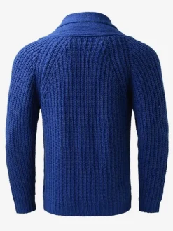 Men's Clothing Men's Cardigan Men's Sweaters Men's Cardigans Simple Long Sleeves Blue Blue Special