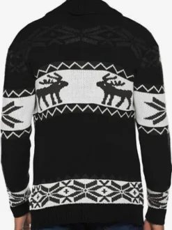 Men's Clothing Men's Cardigan Men's Sweaters Men's Cardigans Casual Geometric Long Sleeves Stylish Red Green