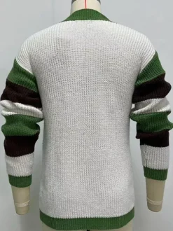 Men's Clothing Men's Casual Cardigan Men's Sweaters Men's Cardigans Simple Color Block Long Sleeves Comfy Green Green