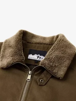 Men’s Cotton Jacket With Lamb Fleece Winter Loose Fit Plus Size Middle Aged Warm Casual Retro Coat