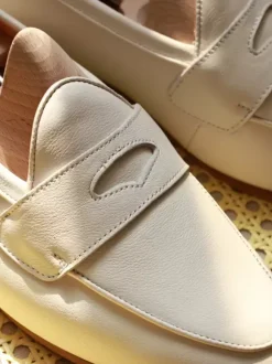 Men's Cowhide Penny Loafer Shoes Prom Wedding Shoes
