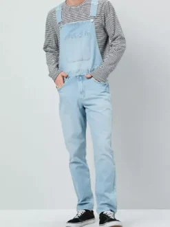 Men's Denim Jumpsuits Overall Jeans Workwear Cargo Pants