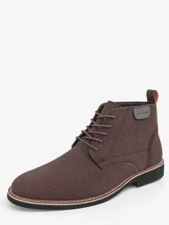 Mens Dress Boots Lace-Ups Suede Leather Ankle Boots