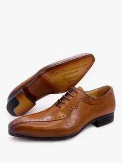 Men's Dress Carved Oxford Square Toe Cowhide Prom Wedding Shoes