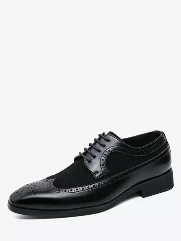 Men's Dress Shoes Fashion Round Toe Lace Up Oxford Prom Party Wedding Shoes