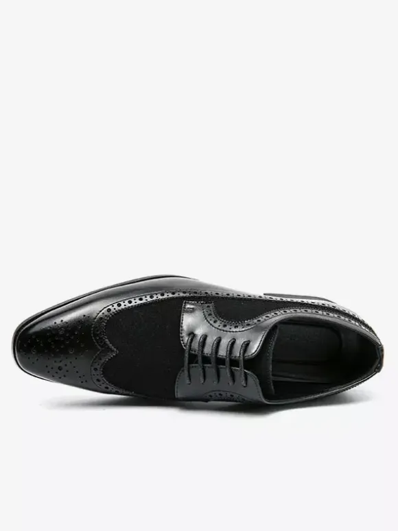 Men's Dress Shoes Fashion Round Toe Lace Up Oxford Prom Party Wedding Shoes