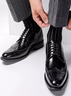 Mens Dress Shoes Formal Business Classic Lace Up Wingtip Oxford Shoes